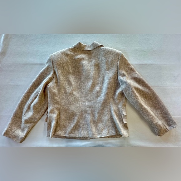 Taupe Jacquard Skirt Set Peplum Flounce Hem (14W) - Picture 11 of 17